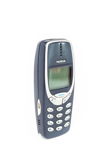 Vintage Mobile Phone Nokia 3310 White Background Isolated Bergamo Italy — Stockfoto