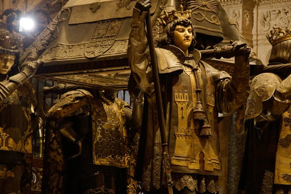Sevilla Espagne Détail Tombe Christophe Colomb Intérieur Cathédrale Séville — Photo