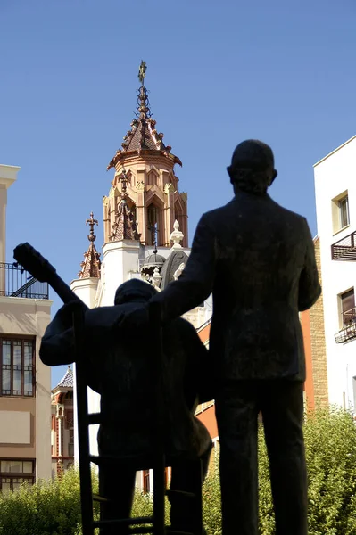 Badajoz Estremadura Spagna Statua Porrina Plaza Soledad Nella Città Badajoz — Foto Stock
