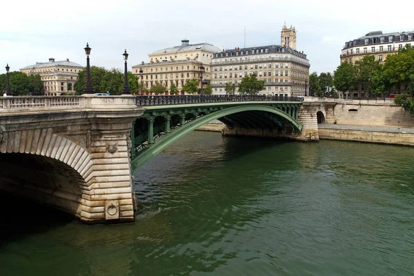 Париж Франція Міст Нотр Дам Через Річку Сена Парижі — стокове фото