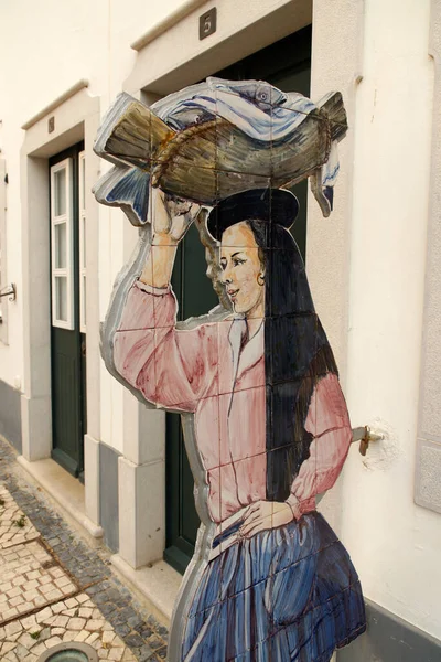 Faro Algarve Portogallo Mosaico Decorativo Una Strada Della Città Faro — Foto Stock