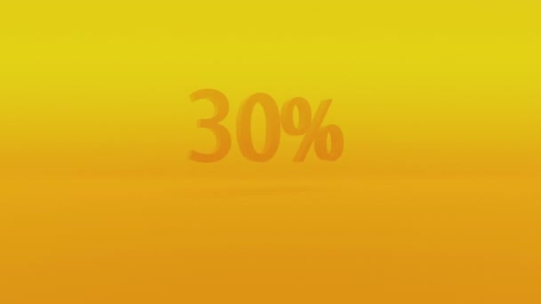 30% off sale orange footage with red lettering — стоковое видео