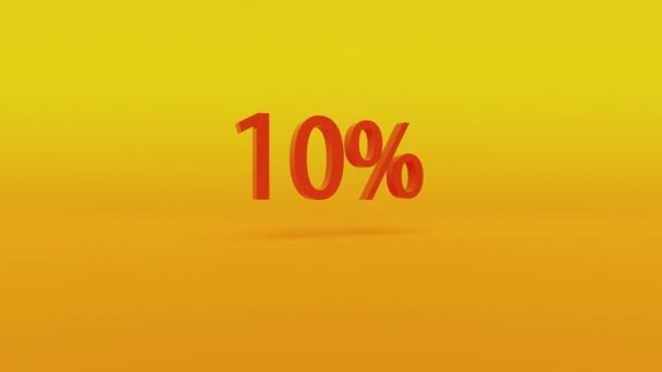 10% έκπτωση σε κίτρινο υλικό με κόκκινα γράμματα — Αρχείο Βίντεο