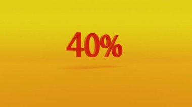 % 40 indirimli kırmızı harfli sarı görüntü.