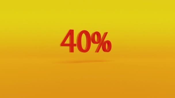 40%オフ販売黄色の映像と赤いレタリング — ストック動画