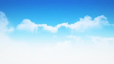 Bir günde kümülüs kabarık bulutlarla mavi gökyüzünde uçuyor.