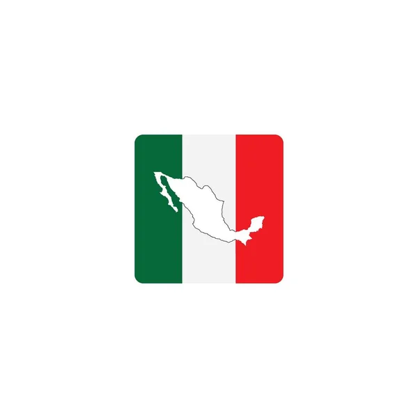 México Mapa Icono Vector Ilustración Logo Diseño — Archivo Imágenes Vectoriales