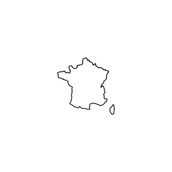 フランス地図アイコンベクトル図記号デザイン — ストックベクタ