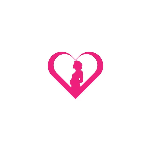 Femme Enceinte Icône Vectoriel Illustration Logo Design — Image vectorielle