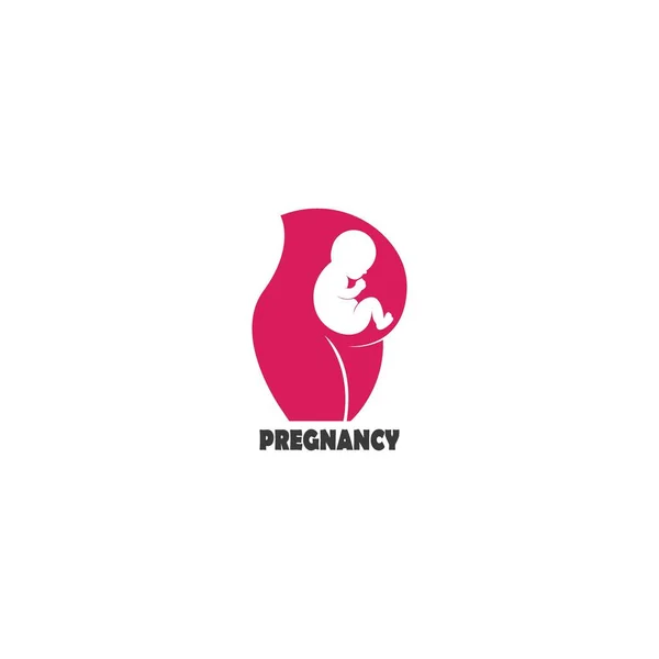 Mujer Embarazada Icono Vector Ilustración Logo Diseño — Vector de stock