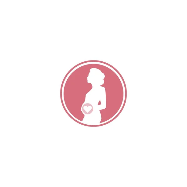 Femme Enceinte Icône Vectoriel Illustration Logo Design — Image vectorielle