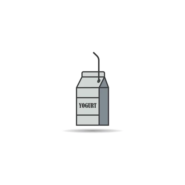 Γιαούρτι Εικονίδιο Συσκευασίας Lactose Εικονίδια Κουμπί Διάνυσμα Σημάδι Σύμβολο Λογότυπο — Διανυσματικό Αρχείο