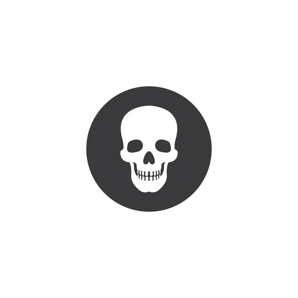 Menschlicher Schädel Knochen Symbol Vektor Illustration Design — Stockvektor