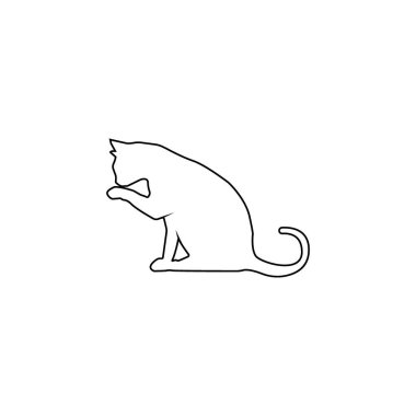 Kedi çizgisi vektör resimli logo tasarımı.