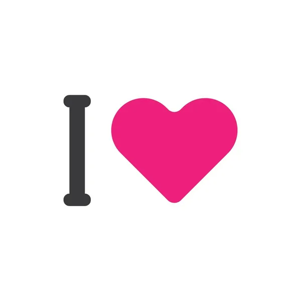 Love Vecteur Icône Symple Design Logo Fond — Image vectorielle