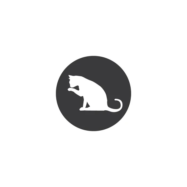 Desenho Logotipo Ilustração Ícone Vetor Gato — Vetor de Stock