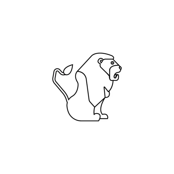 Lion Linea Icona Vettoriale Illustrazione Logo Design — Vettoriale Stock