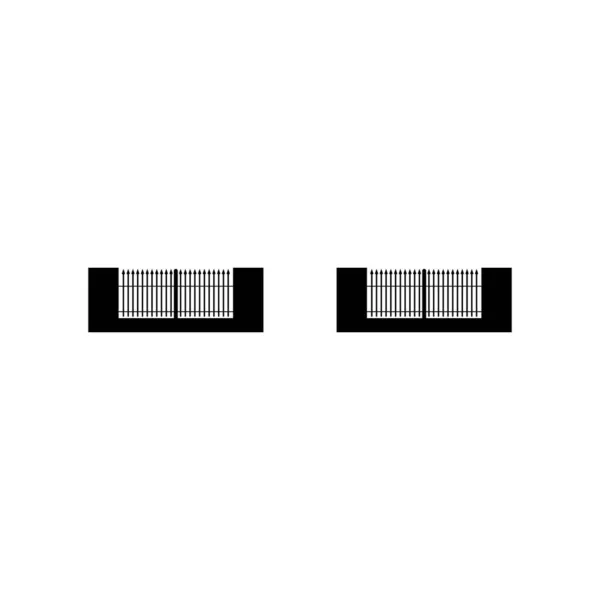 Fence图标平面 白色背景上的黑色象形文字 矢量图解符号 — 图库矢量图片