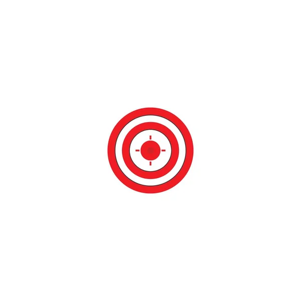 Red Target Sign Target Isolated White Background Target Icon Flat — Stock Vector