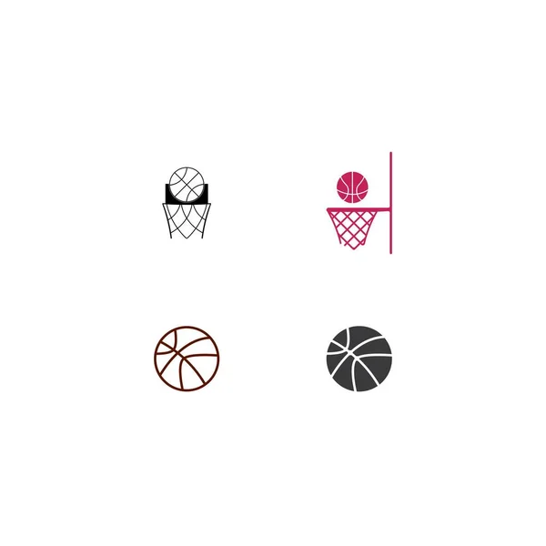 Баскетбольный Вектор Логотипа Дизайн Иллюстрации Фона — стоковый вектор