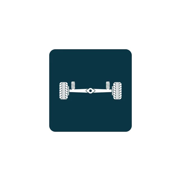Fahrwerksservice Fahrwerkssymbole Achse Und Raddämpfer Abbildung Logo Design Eps — Stockvektor