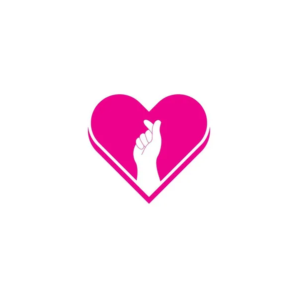 Mini Love You Hand Coréen Coeur Doigt Love You Sign — Image vectorielle