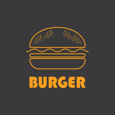 Burger logo vektör illüstrasyon tasarımı arka planı.