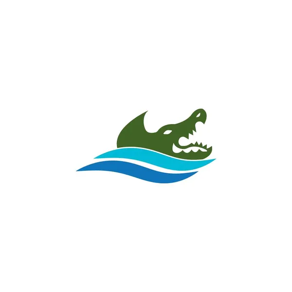 Шаблон Векторной Иллюстрации Логотипа Крокодила — стоковый вектор