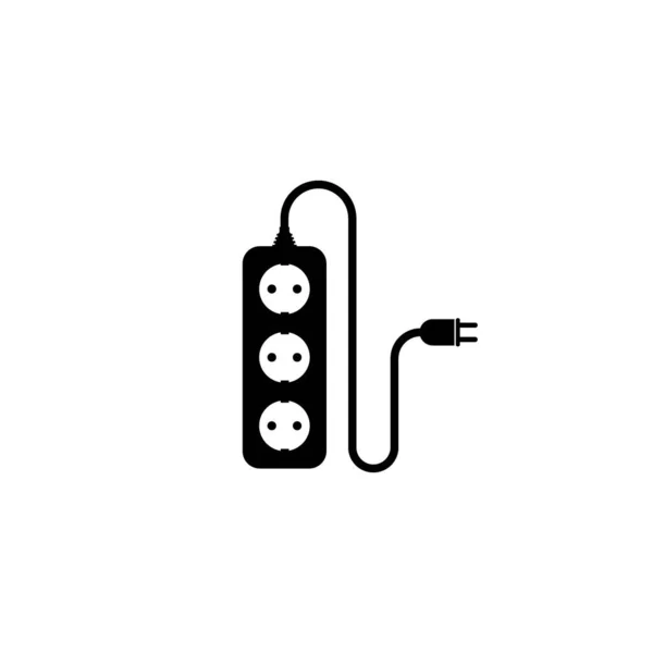 Cable Extensión Simple Icono Vectorial Ilustración Diseño Plano — Vector de stock