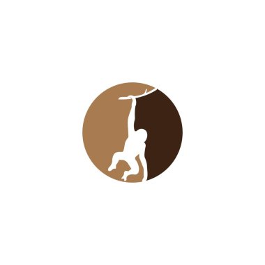 Maymun logosu vektör çizimi düz tasarım.