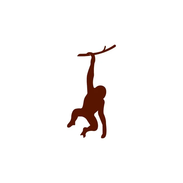 Monkey Logo Vettoriale Illustrazione Design Piatto — Vettoriale Stock