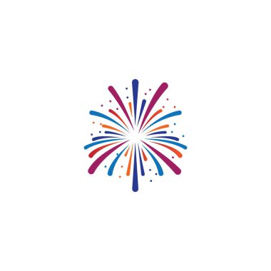 Havai fişek simgesi vektör illüstrasyon logosu tasarımı
