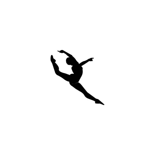 Ragazza Danza Balletto Icona Vettore Illustrazione Logo Design — Vettoriale Stock