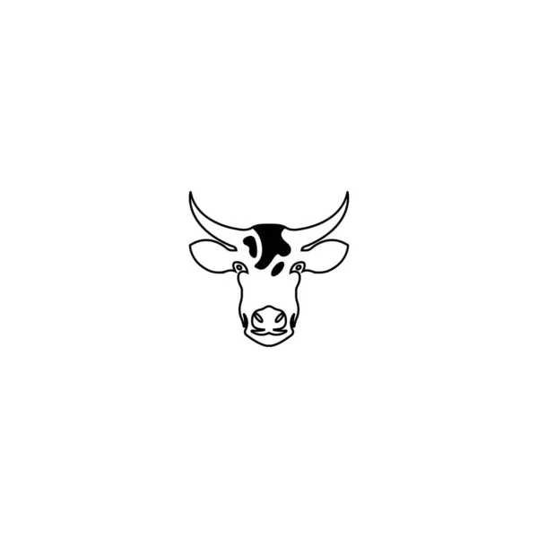 Cow Vector Illustration Icon Symbol Logo — Stock Vector