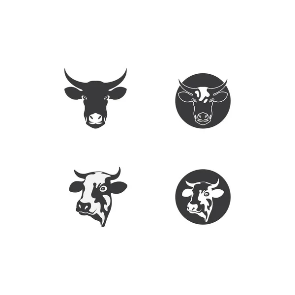 Cow Vector Illustration Icon Symbol Logo — Stock Vector