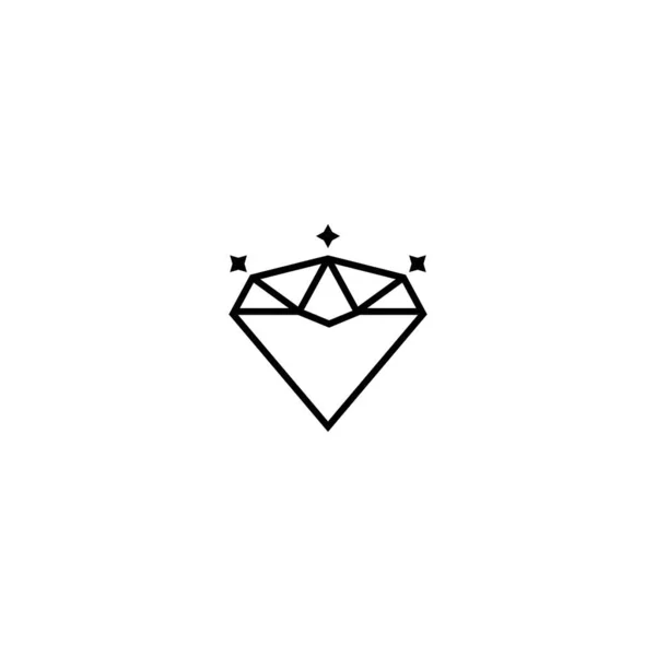 Diamante Ícone Vetor Ilustração Logotipo Design —  Vetores de Stock