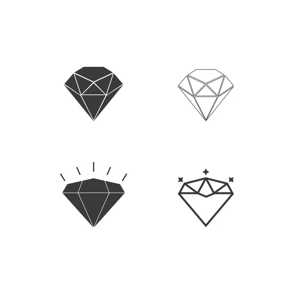 Diamante Ícone Vetor Ilustração Logotipo Design — Vetor de Stock