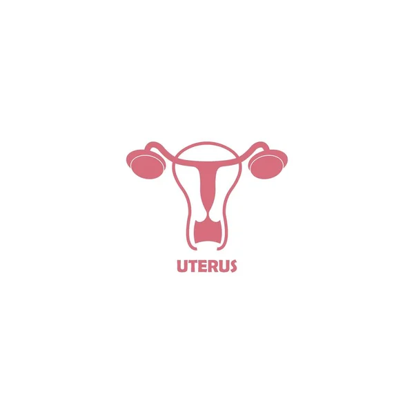 Female Reproductive Organs Icon Uterus Sign Circle Isolated White Background — Stock Vector