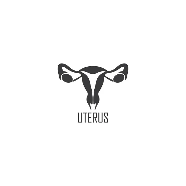Ícone Órgãos Reprodutivos Femininos Sinal Útero Círculo Isolado Sobre Fundo — Vetor de Stock
