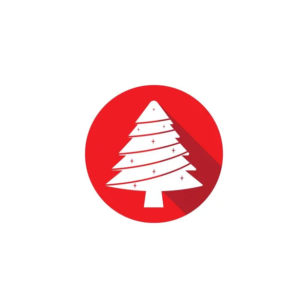 Albero Natale Icona Vettoriale Illustrazione Logo Design — Vettoriale Stock