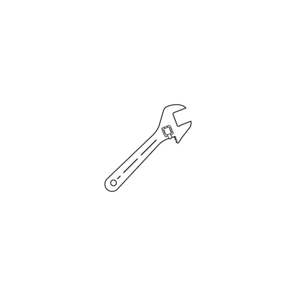 Wrench Line Ícone Vetor Ilustração Design Simples — Vetor de Stock