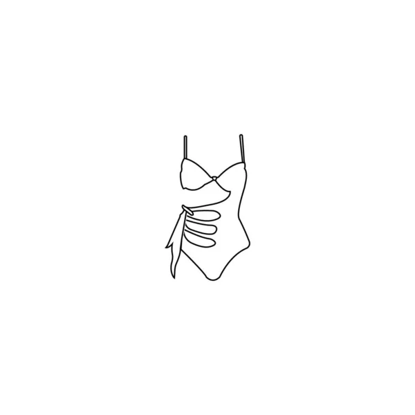 Swimsuit Line Icon Vector Illustration Design Template — 图库矢量图片
