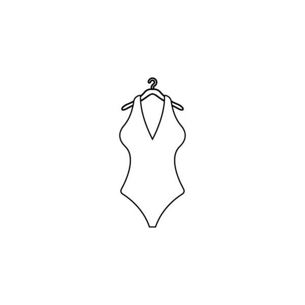 Swimsuit Linha Ícone Vetor Ilustração Design Modelo — Vetor de Stock