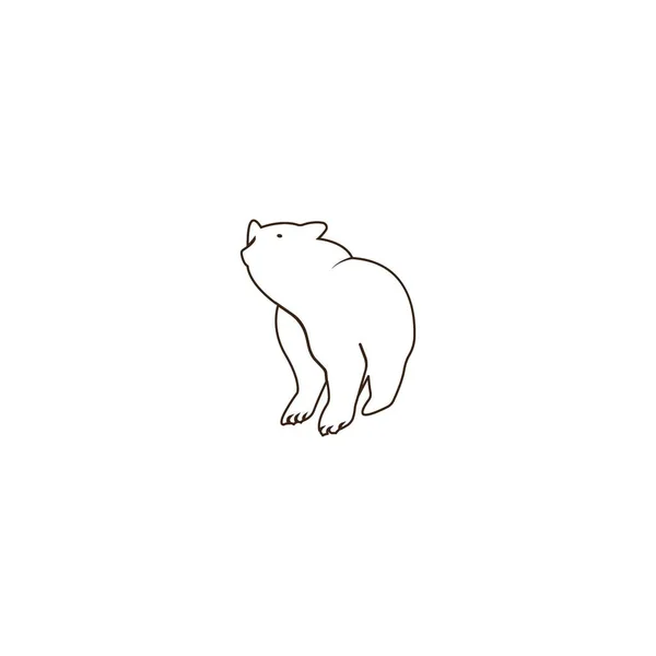 Niedźwiedź Linii Ikony Wektor Ilustracji Projekt Logo — Wektor stockowy