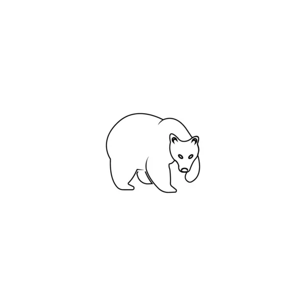 Linha Urso Ícone Vetor Ilustração Logotipo Design —  Vetores de Stock