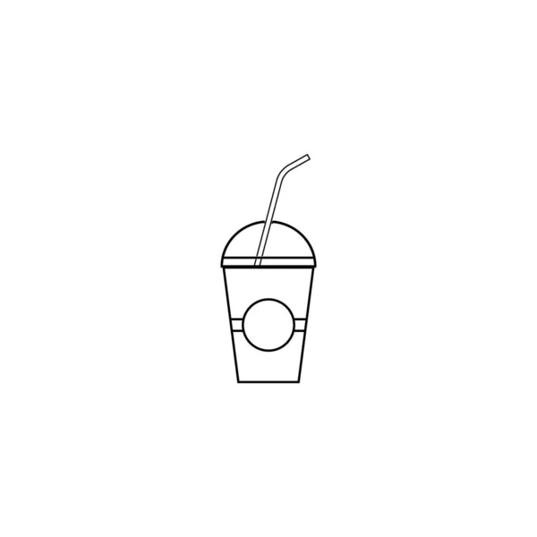 Creative Coffee Hot Coffee Cup Line Icon Template — Vetor de Stock
