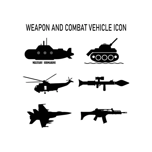 Conception Logo Illustration Vectorielle Icône Arme Véhicule Combat — Image vectorielle