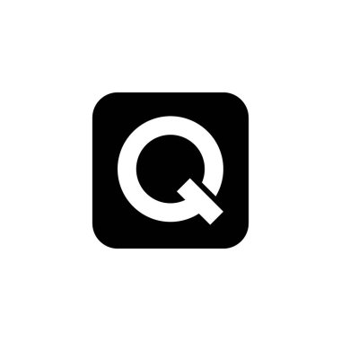 Q harfi. logo vektör tasarımı arkaplanı