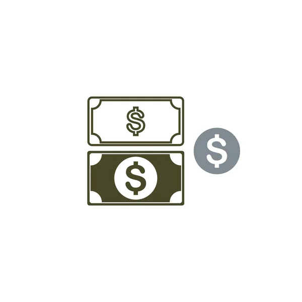 Dollar Icon Vector Illustration Design Template — Vetor de Stock