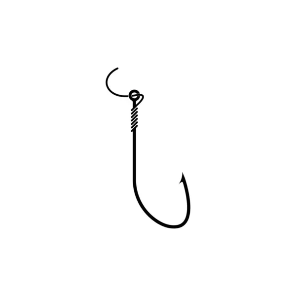 Fishing Hook Logo Vector Icon Illustration Design — Stock Vector